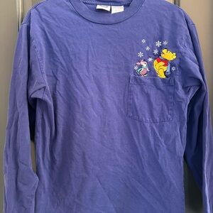 Disney Purple Long‎ Sleeve Shirt with Winnie the Pooh Print Size S